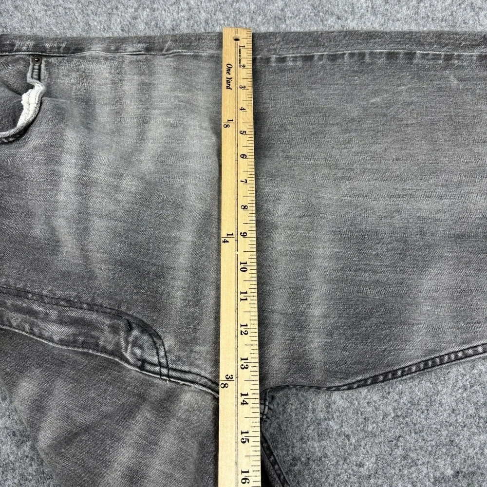 Levi's 502 Jeans Mens 48x38 (Fits 48x34)‎ Black Gray Wash Straight Leg Denim Y2K